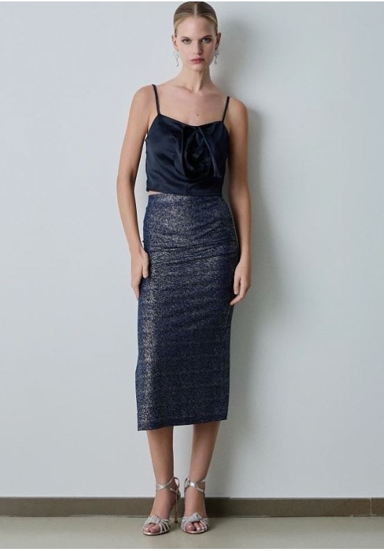 FALDA MIDI LUREX