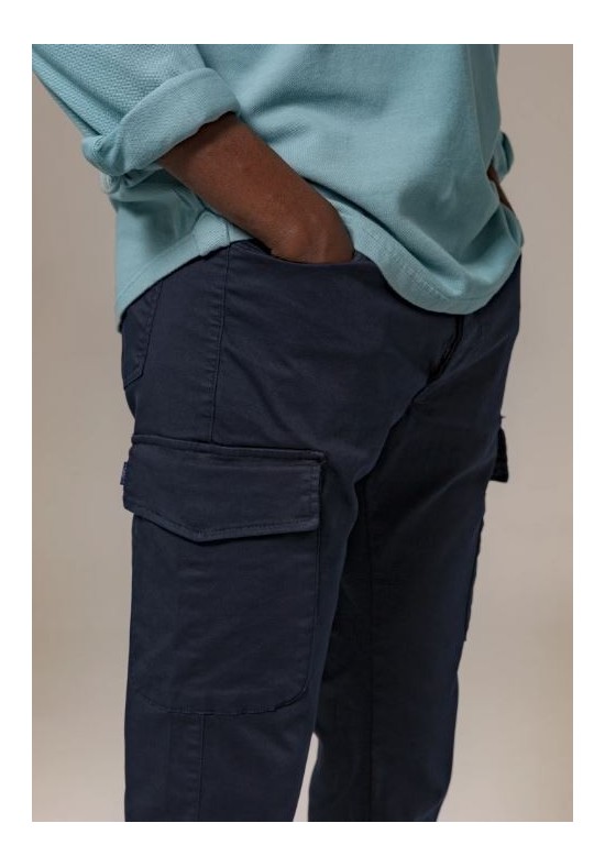 PANTALÓN CARGO AZUL
