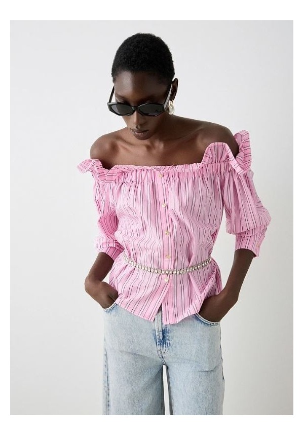 BLUSA RAYAS ROSA