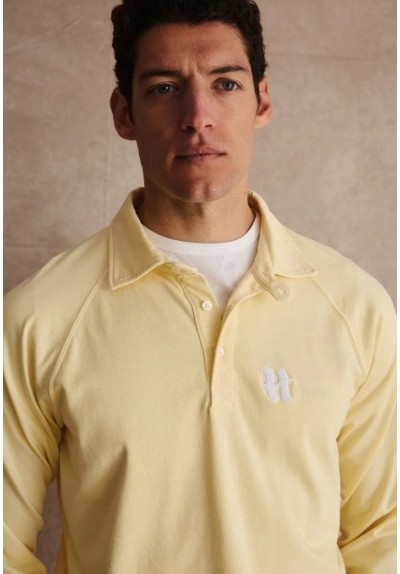 SUDADERA H RAYAS AMARILLA