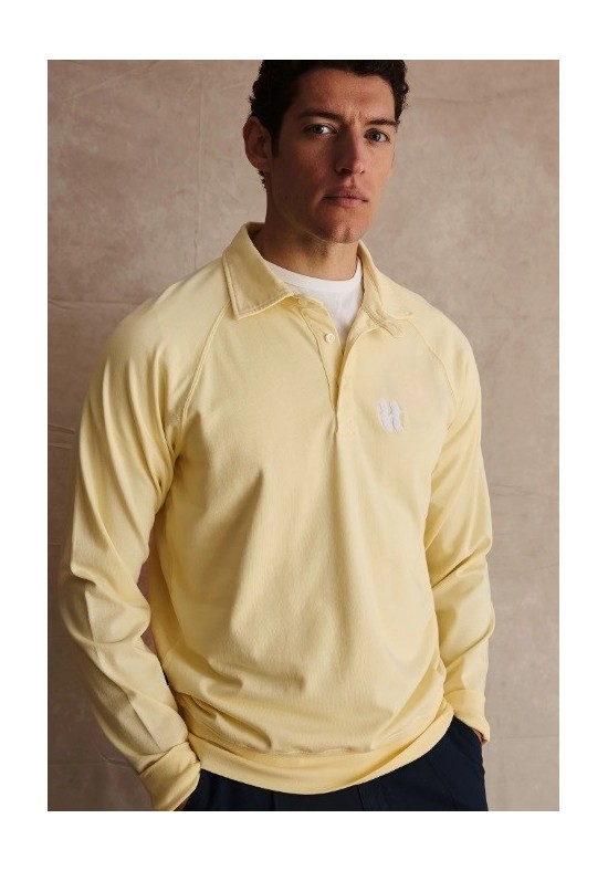 SUDADERA H RAYAS AMARILLA