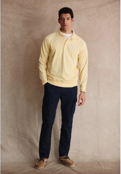 SUDADERA H RAYAS AMARILLA