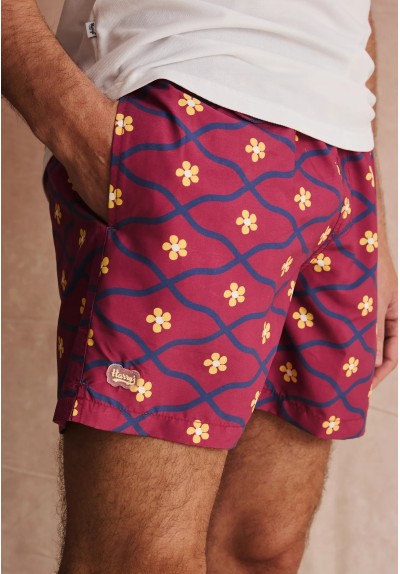 BAÑADOR FLORES BURDEOS