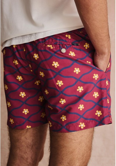 BAÑADOR FLORES BURDEOS