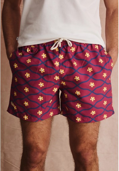 BAÑADOR FLORES BURDEOS