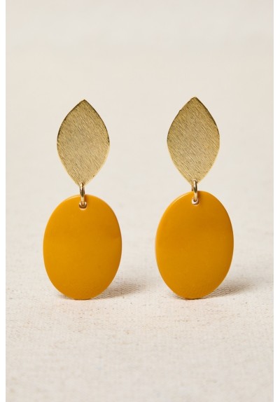 PENDIENTE HOJA DE LATÓN