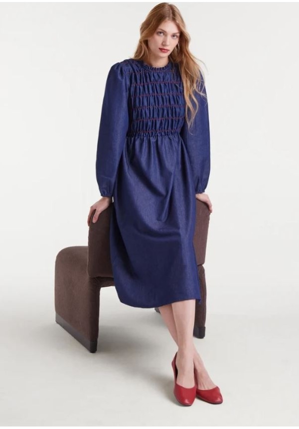 VESTIDO MIDI CHAMBRAY